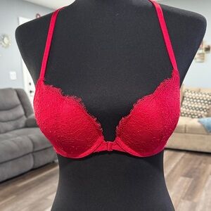 Elegant Red Lace Bra(push up 370668-B64) 34A/B75 Victoria Secret